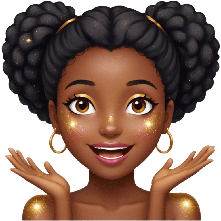 Beautiful black and fat girl glitter emoji