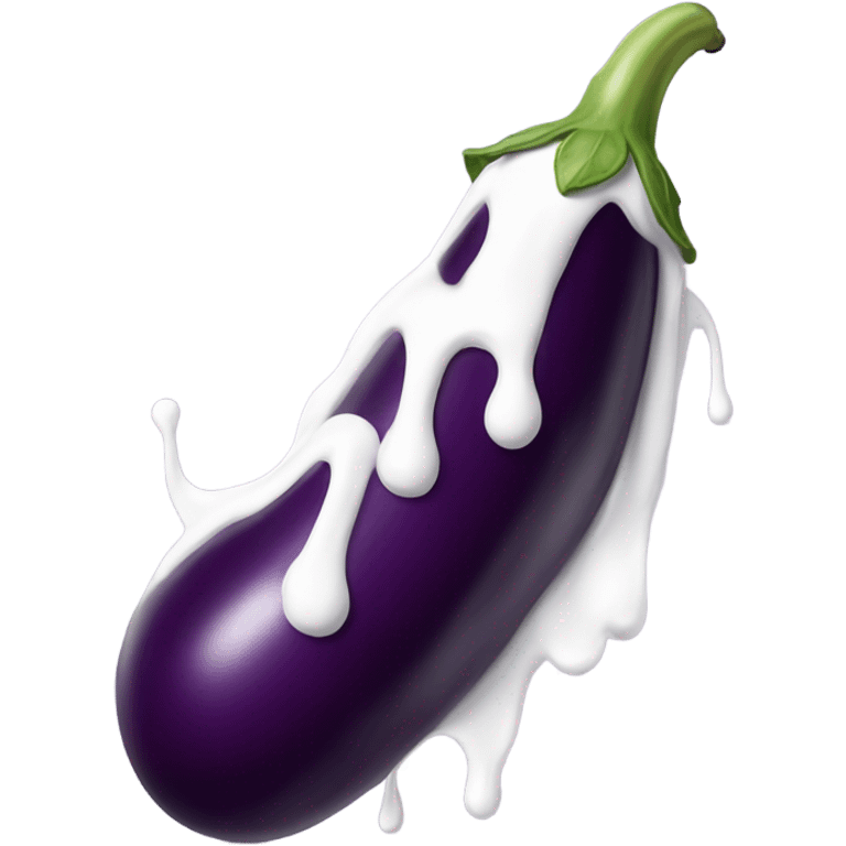 long eggplant with white paint dripping from the top emoji