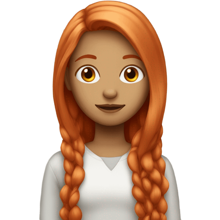 Long flat light red hair girl emoji