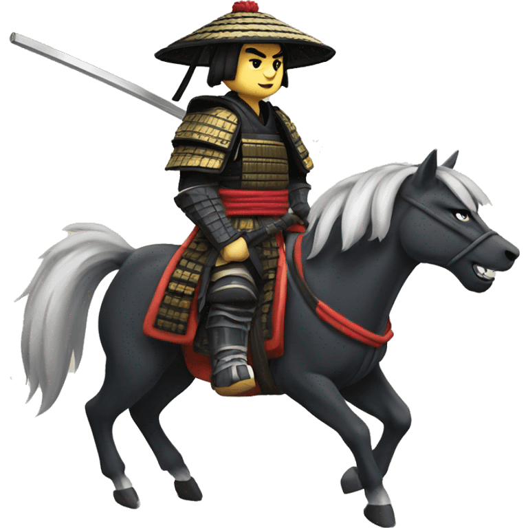 shogun samurai on wild wolf emoji