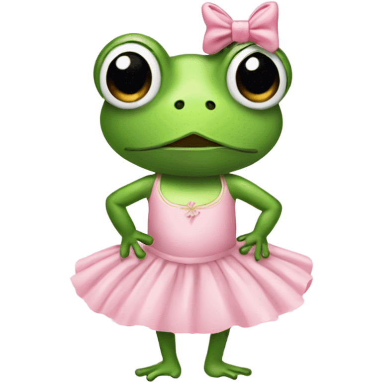 Frog with ballerina dress and bow emoji