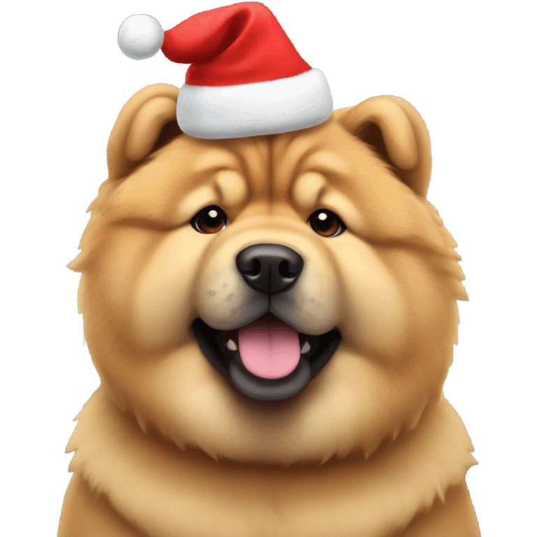 Chow chow with a Christmas hat  emoji