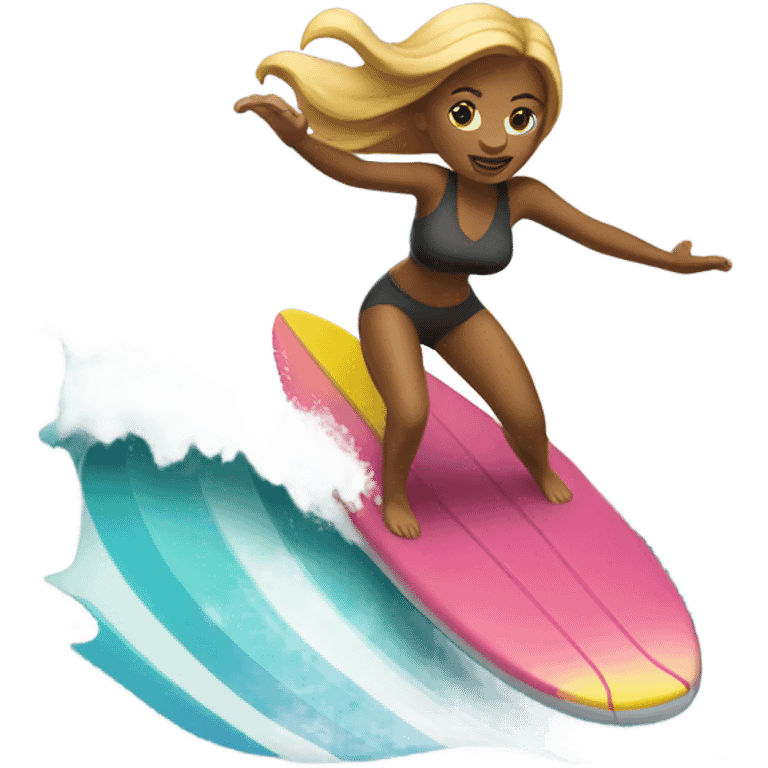 women on surfboard emoji