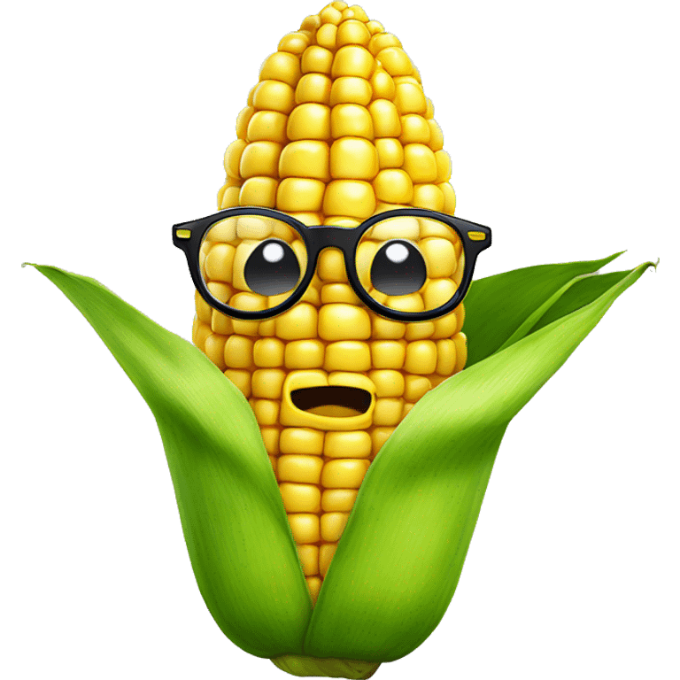 corn wearing glasses emoji