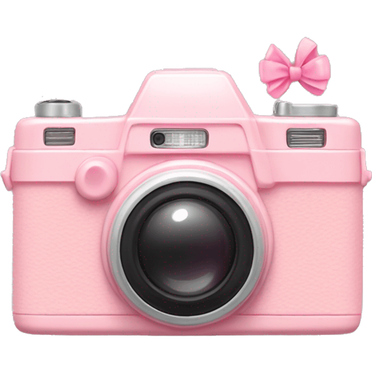 Pastel pink digicam with small pink bow emoji