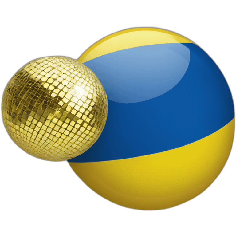 Swedish flag with disco ball emoji