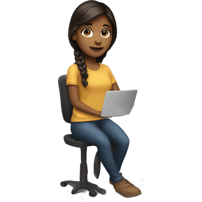 a student brunette with a laptop  emoji