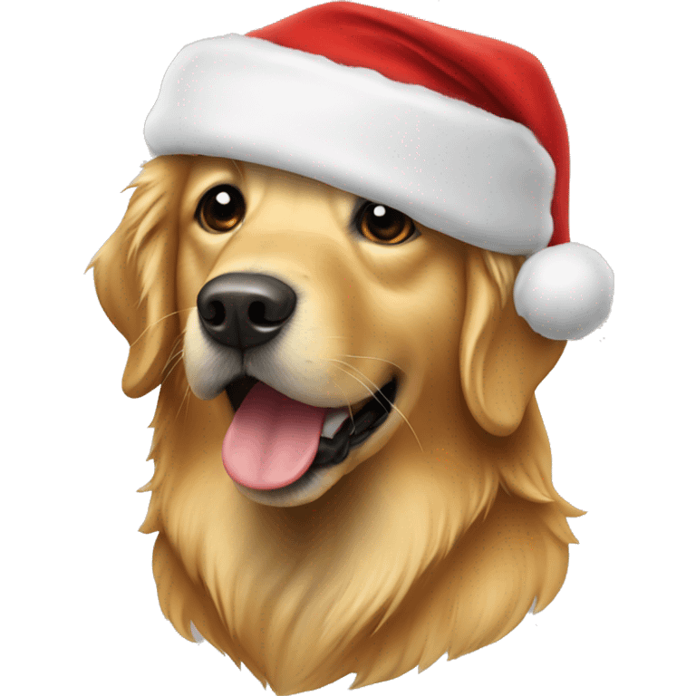 Golden retriever Santa hat emoji