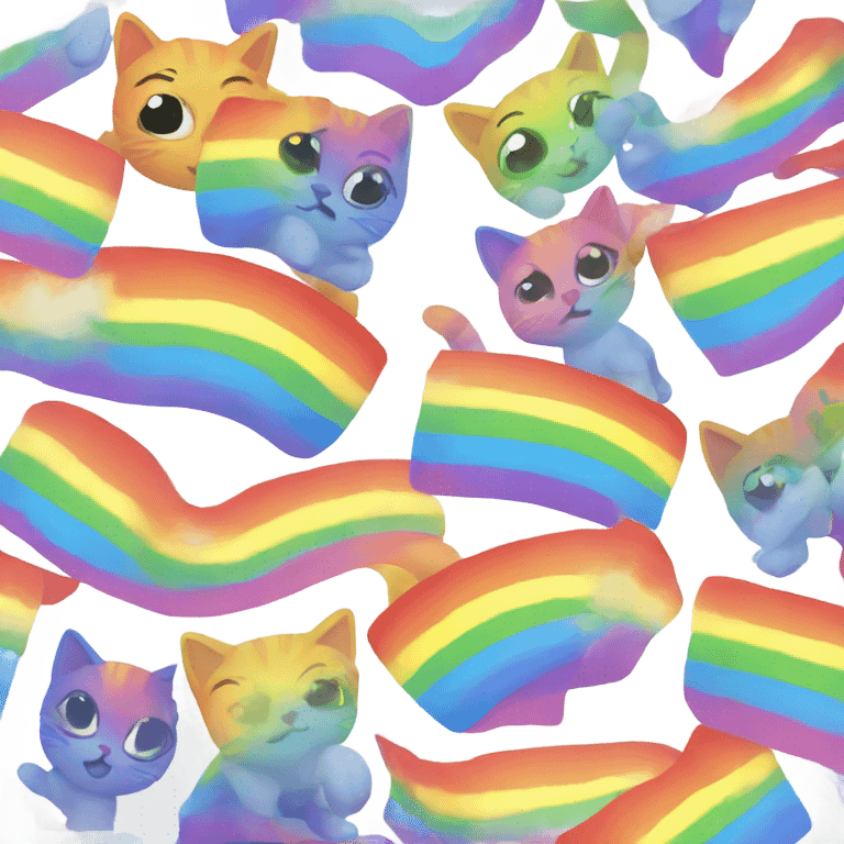 Rainbow cat emoji