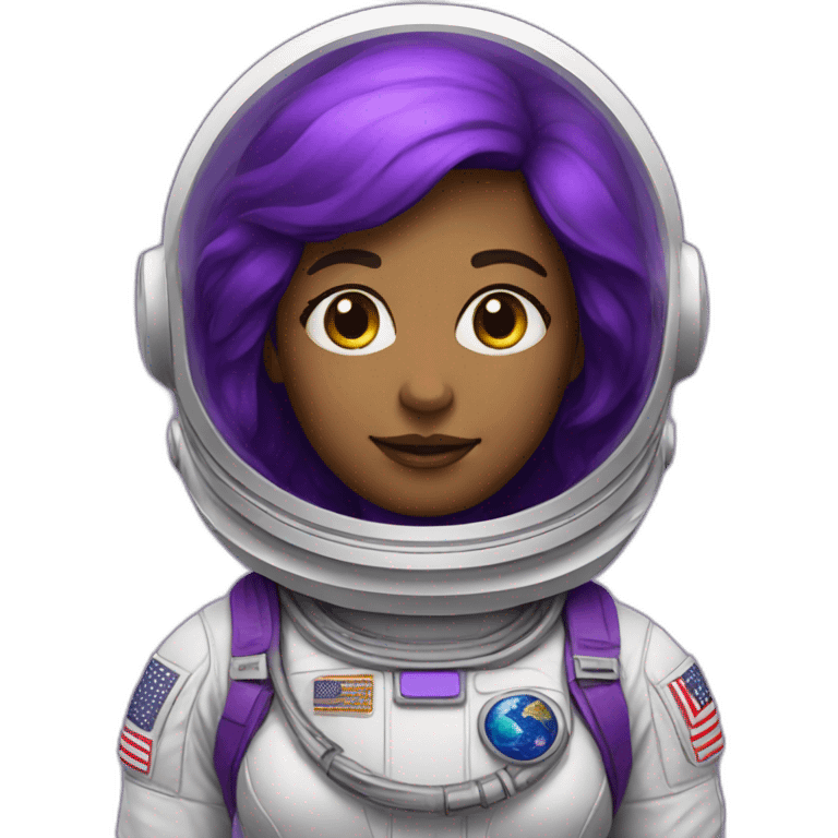 Woman astronaut with purple color emoji