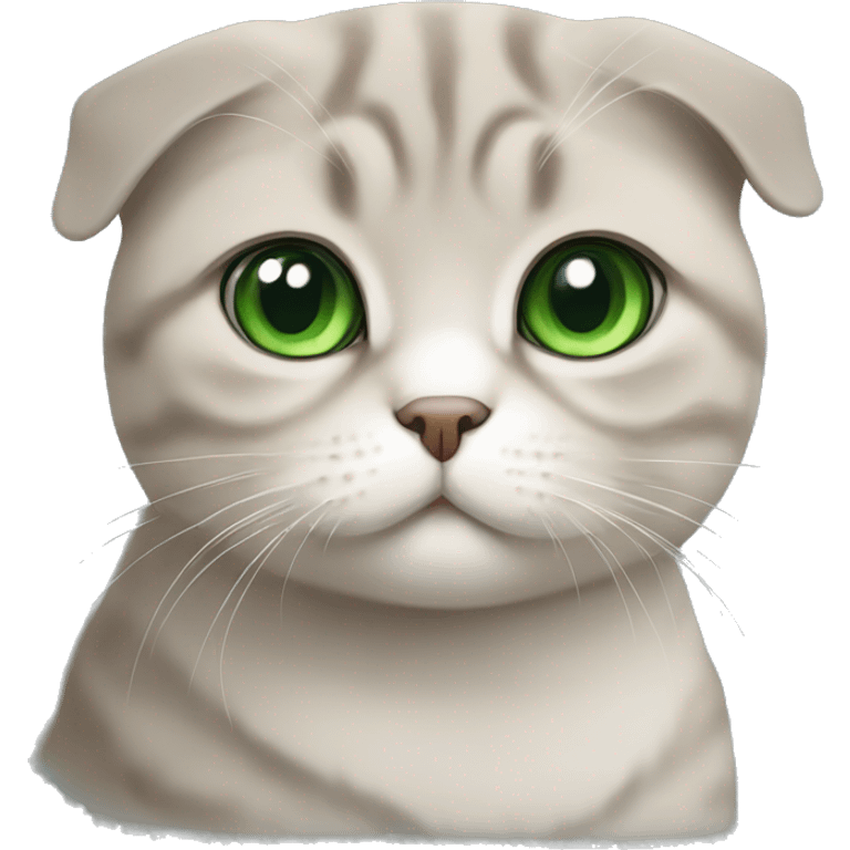 scottish fold cat with green eyes emoji