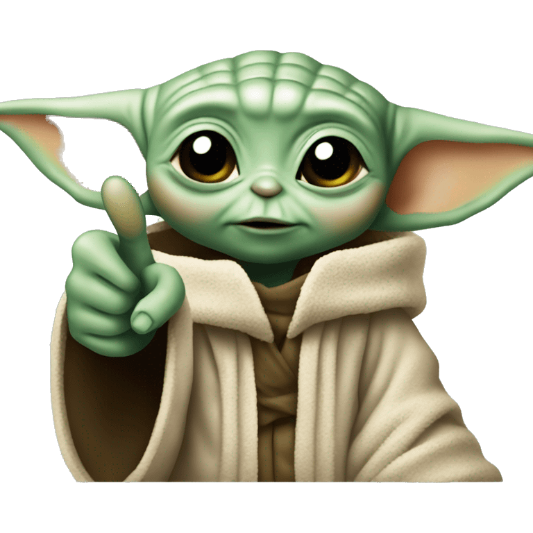 baby yoda shows hypertrophied thumb up emoji