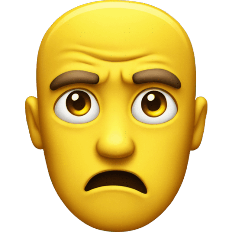 a yello face emoji thinking angry emoji