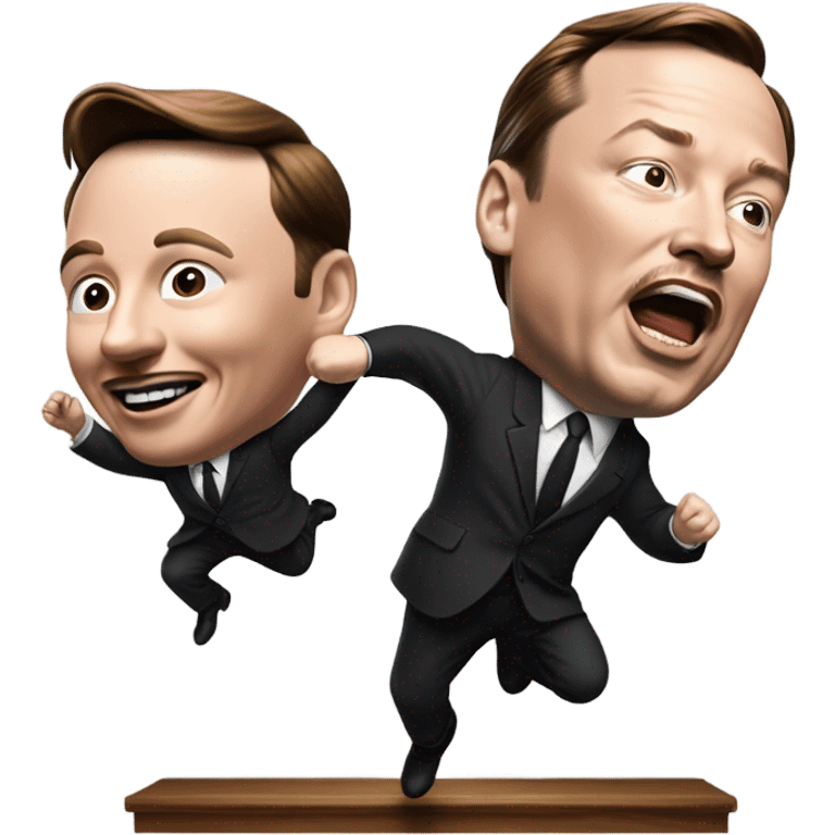 MLK jumping over Elon musk emoji