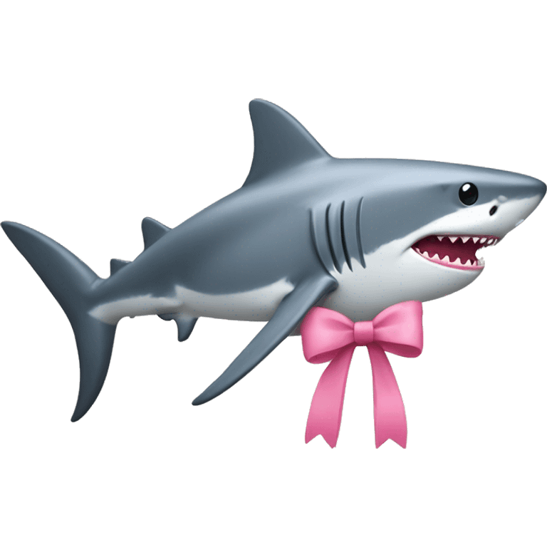 shark with little pink bow  emoji