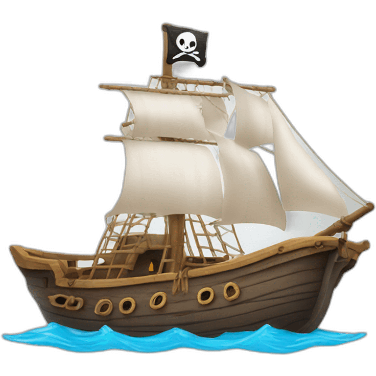 bateau avec pirate emoji