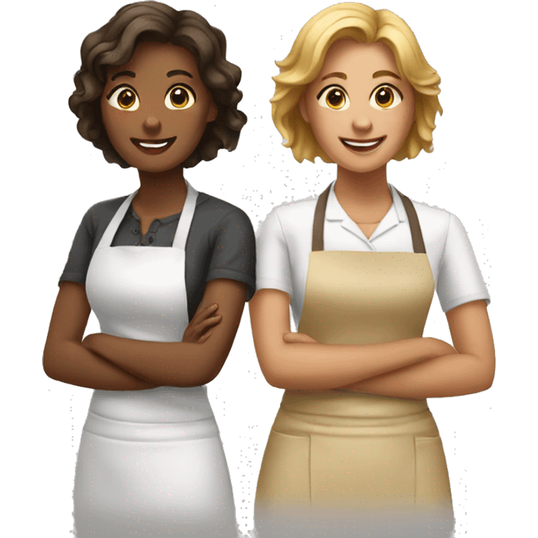 two woman friends who work at a bakery emoji