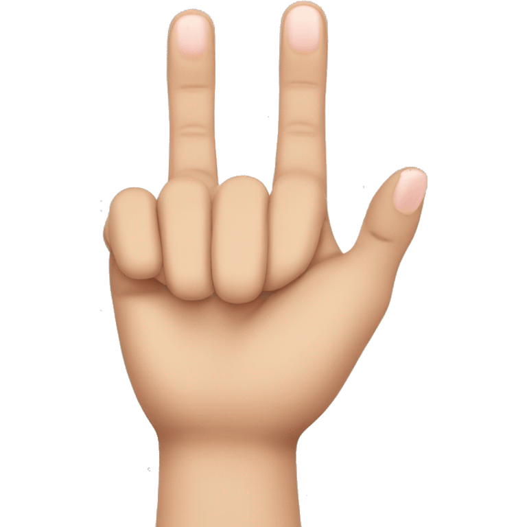 Hand with the middle finger and ring finger nails shorter than the rest emoji