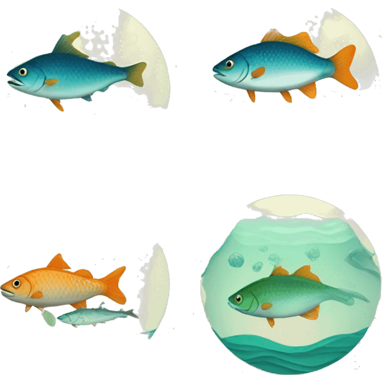 fisheries and aquaculture for logo in round shape emoji