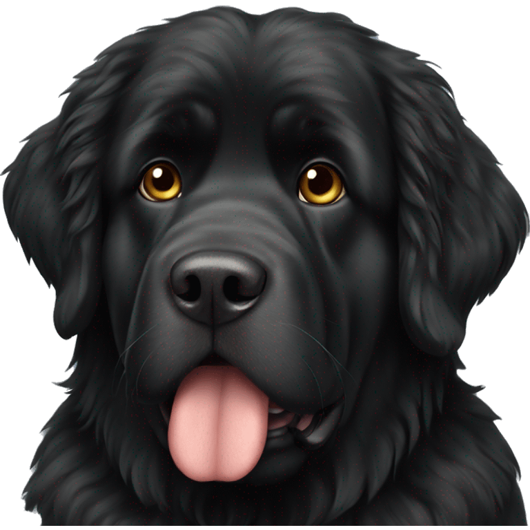 Black Newfoundland dog sitting emoji