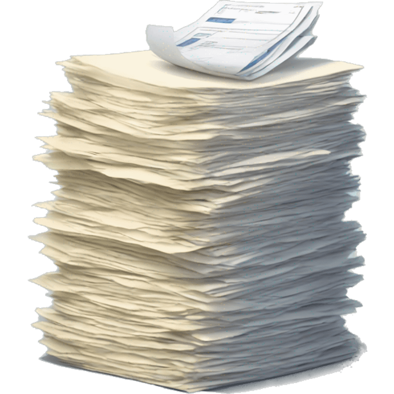 Whole stack of invoice at table emoji