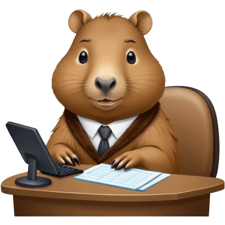 Capybara working as a receptionist emoji