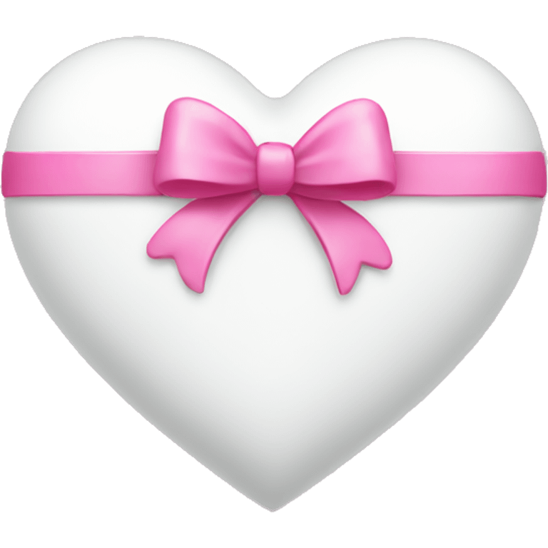 white heart with pink bow emoji