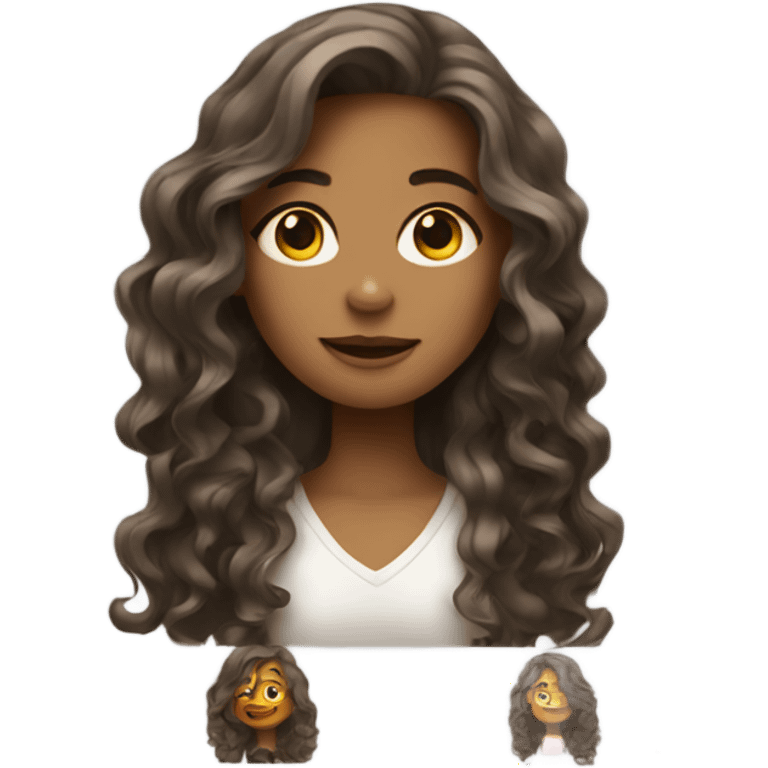 girl with long wavy hair emoji