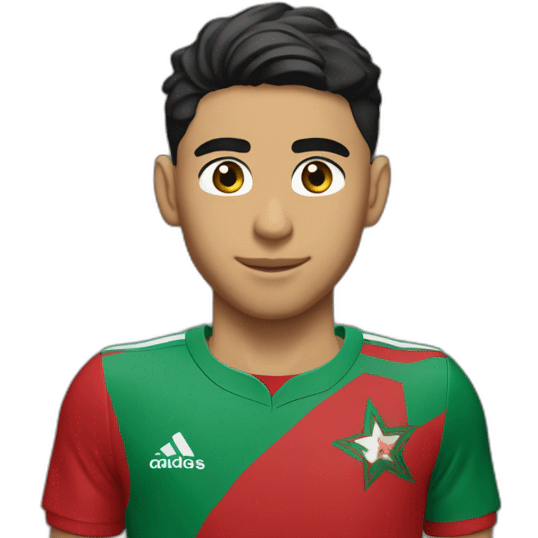 Achraf Hakimi with the morocco jersey emoji