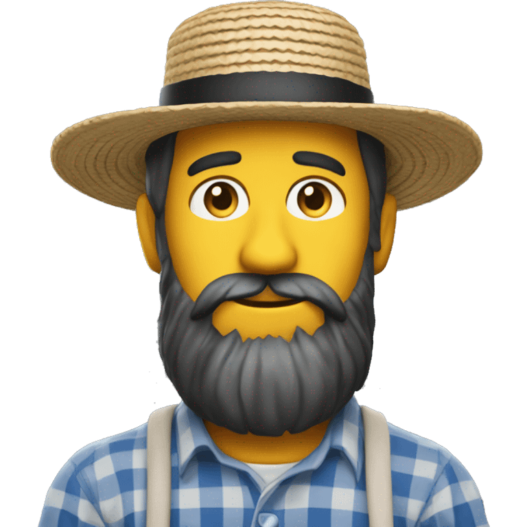 amish straw hat and beard without mustache full body one photo emoji