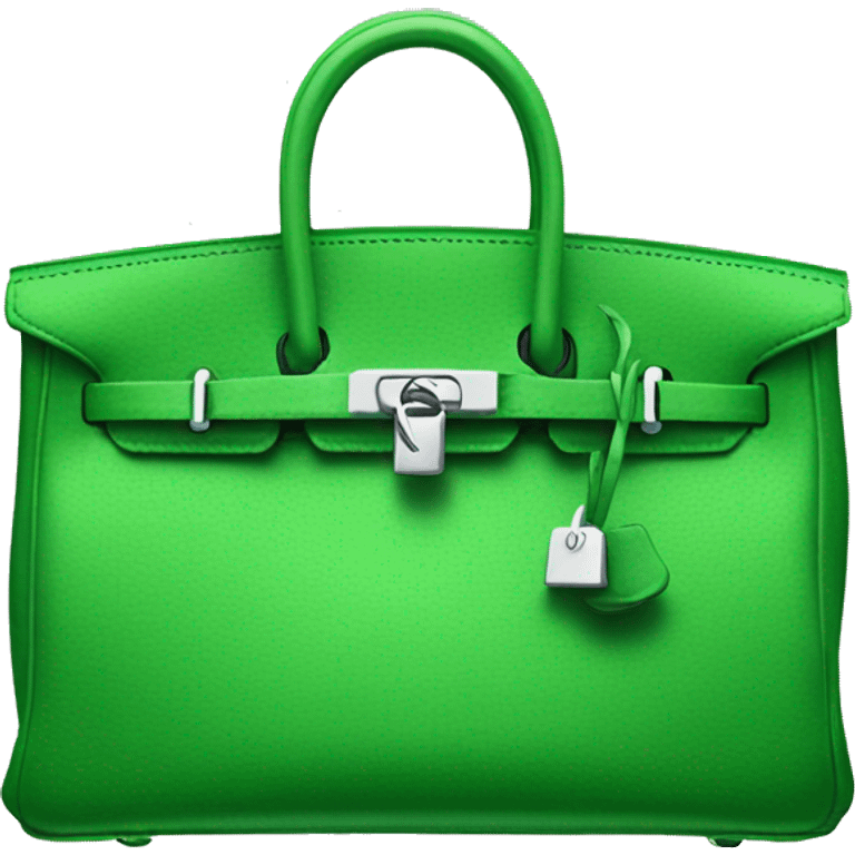 Green birkin with silver  emoji