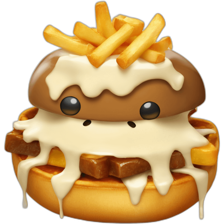 Poutine qui mange une poutine emoji