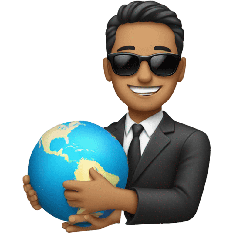 Happy Latino sunglasses with the world in his hands emoji