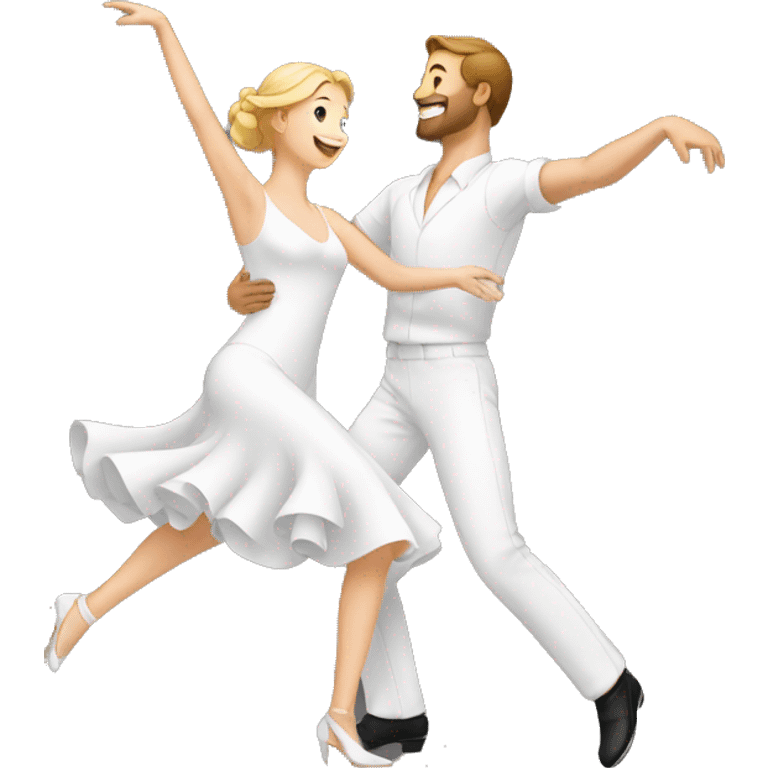 dance and celebrate white couple emoji