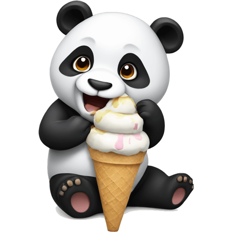 Panda eating ice cream emoji