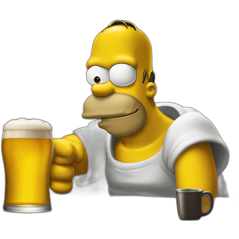 Homer simspon avec une biere emoji