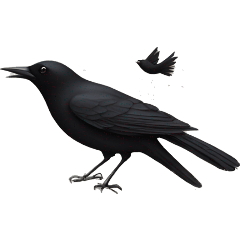 Book and black bird emoji