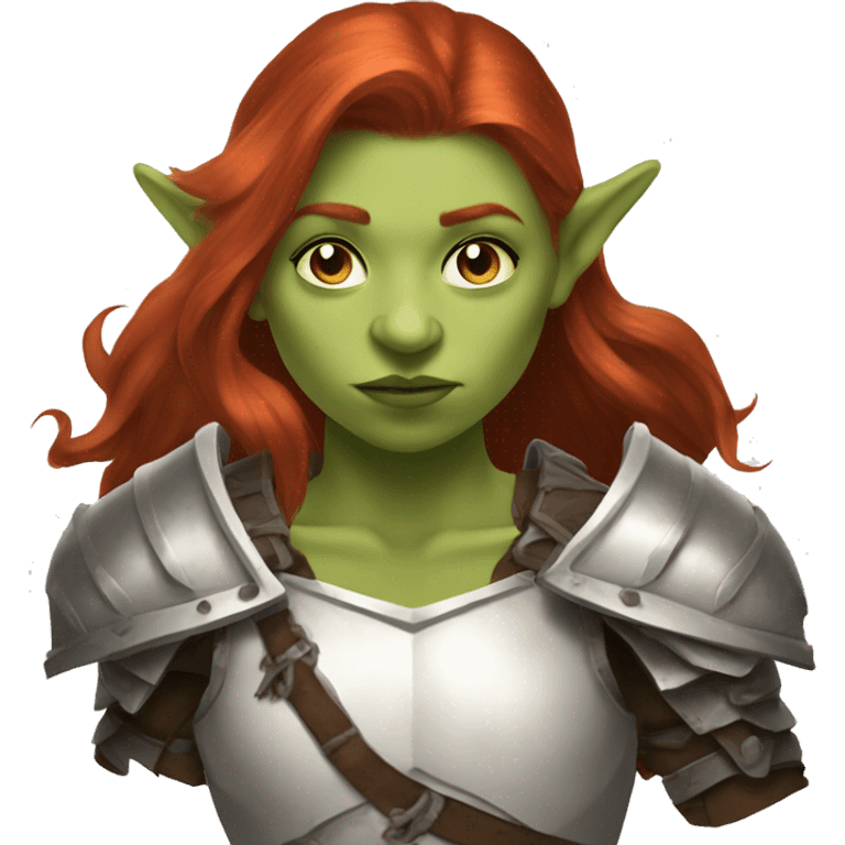 orc redhead with heavy white armor fantasy emoji