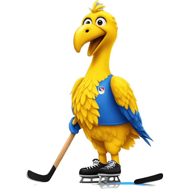 Big bird playing hockey emoji