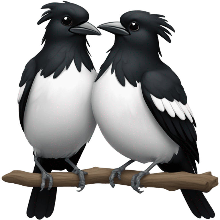 Two magpies in love  emoji