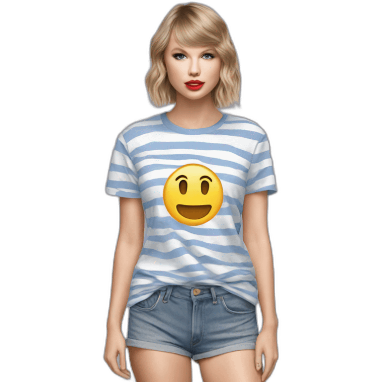 taylor swift striped tshirt emoji