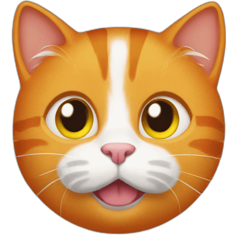 ginger cat with orange colored neckband and a white airtag emoji