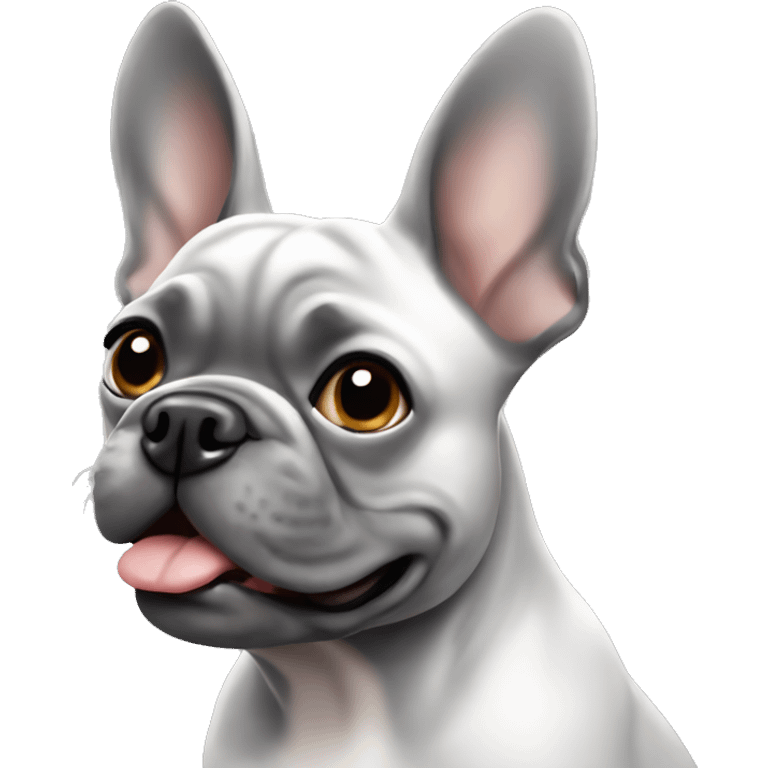 Gray frenchie dog emoji