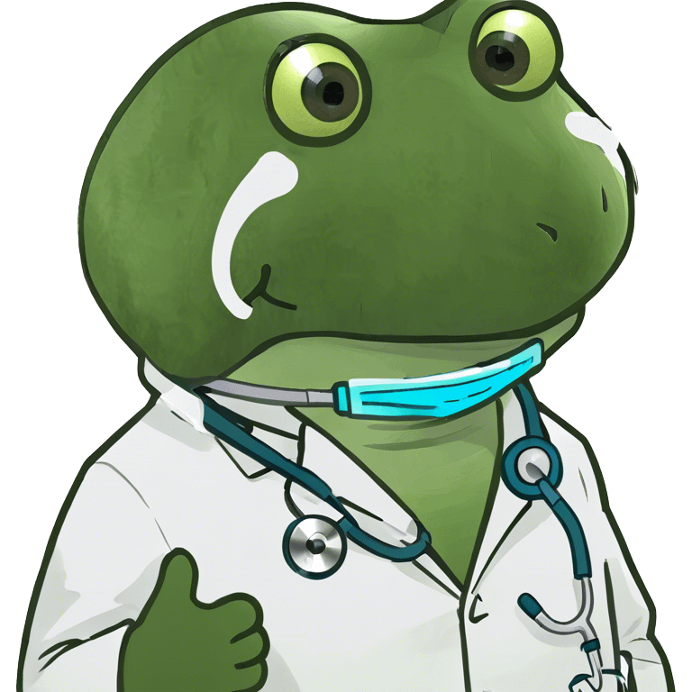 bufo wearing a doctor outfit emoji