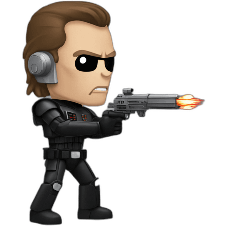 Terminator shooting Darth Vader emoji