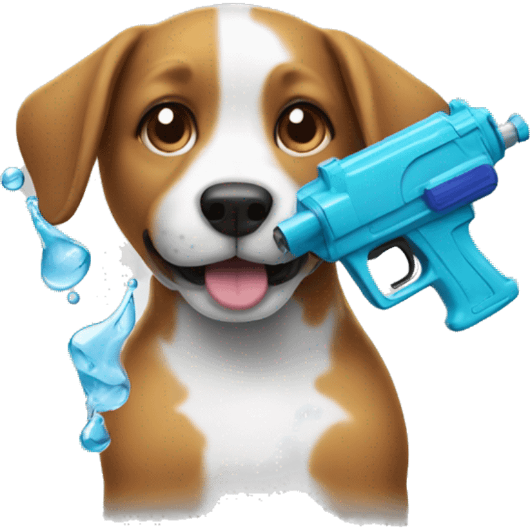 Dog with a water gun emoji