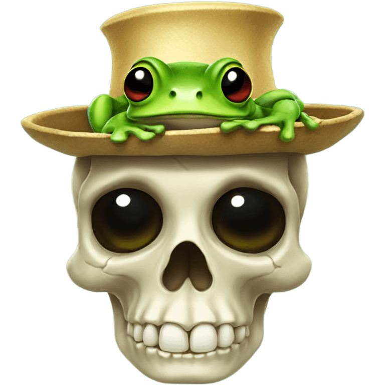 skull with a frog hat emoji