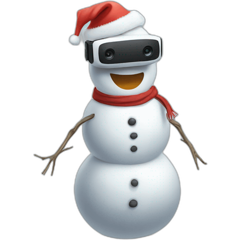 full body christmas-snowman in vr headset emoji