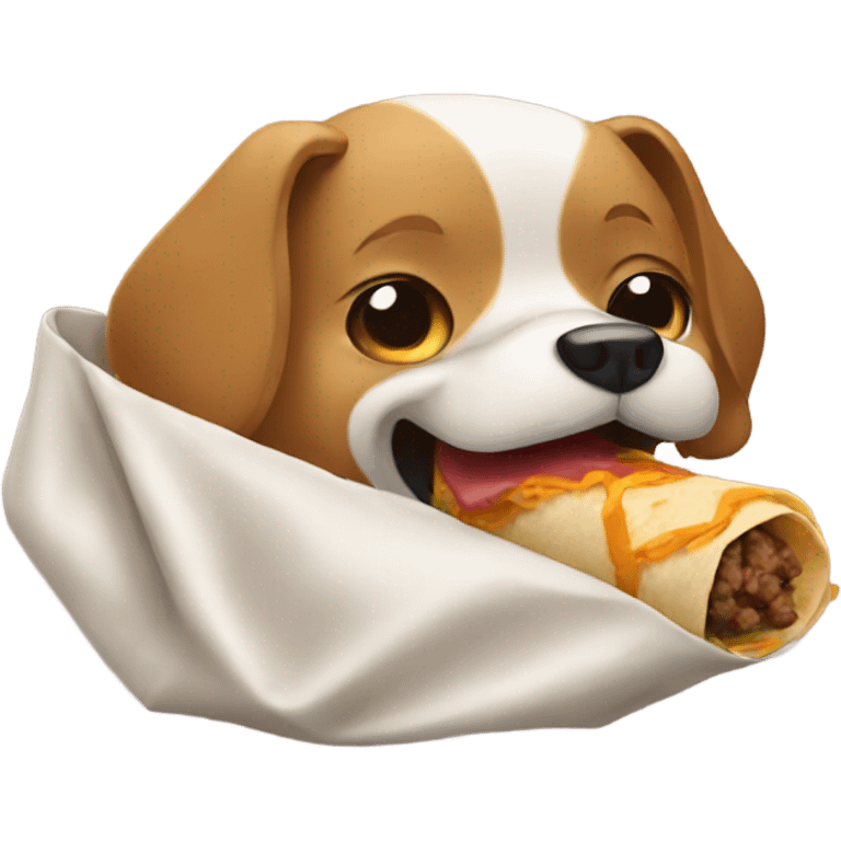 Dog eating a burrito emoji