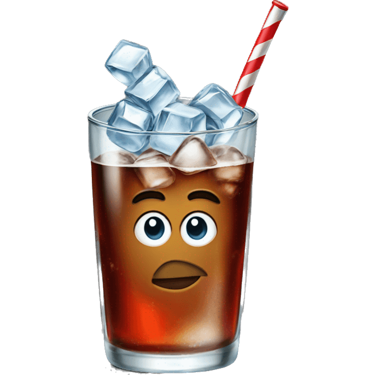 coke in glass with ice cubes emoji